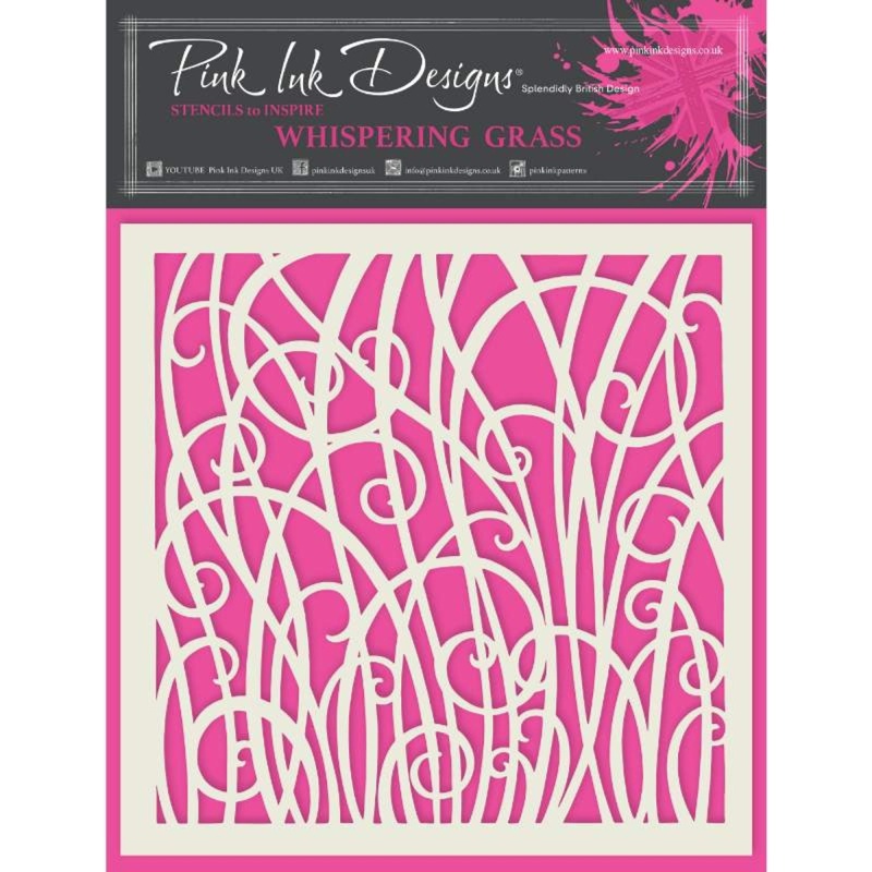 Pink Ink Designs Whispering Grass 7 In X 7 In Stencil