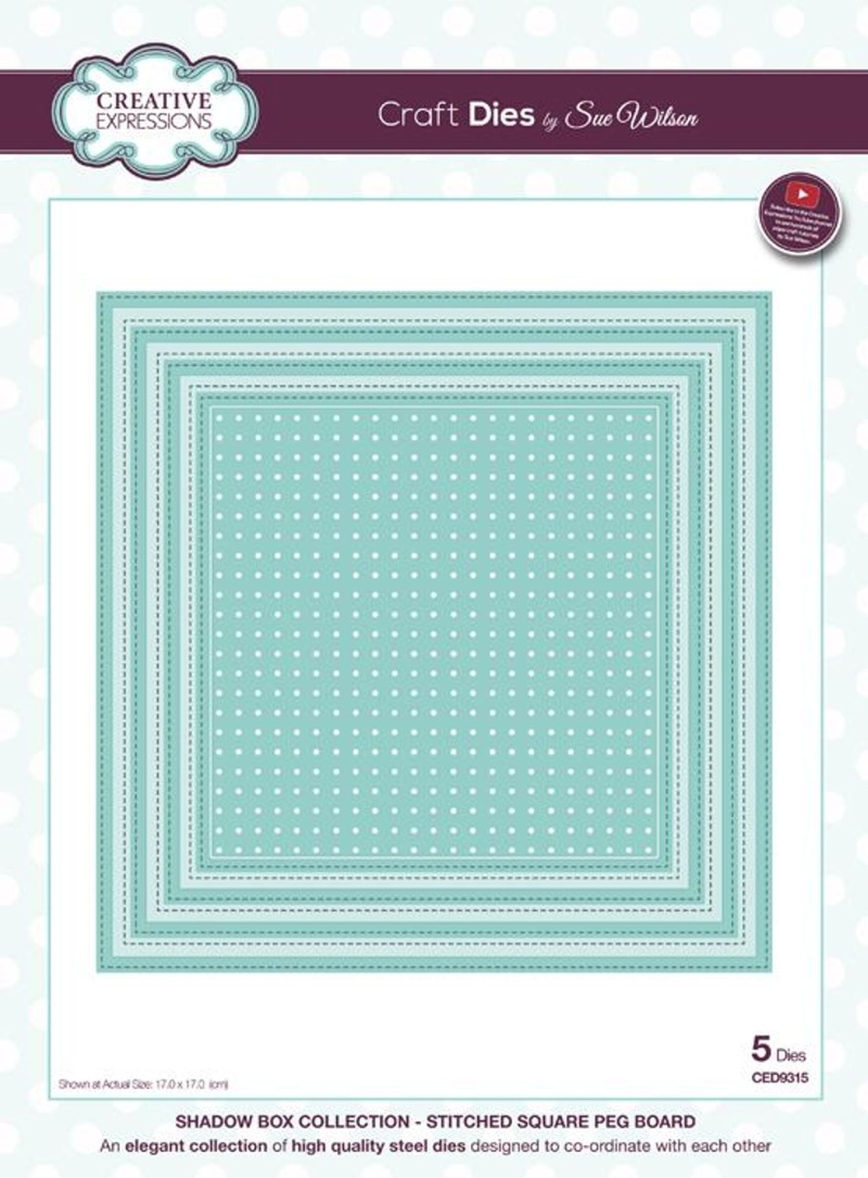 Shadow Box Collection Stitched Square Peg Board Die