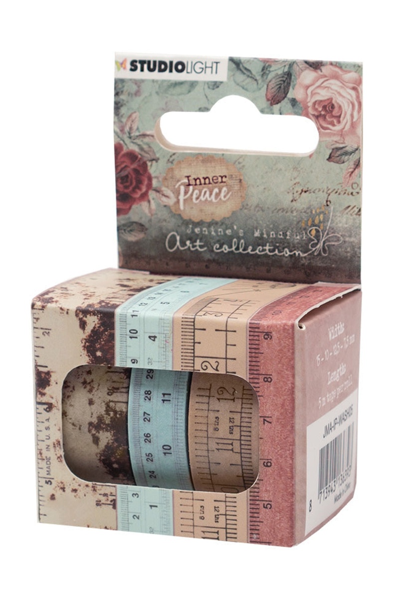Jma Washi Tape Vintage Rulers Inner Peace 47X37x76mm 4 Pc Nr.05