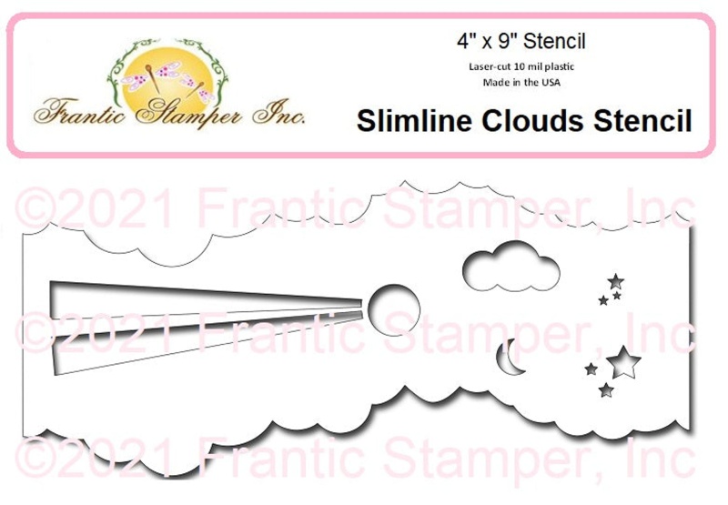 Frantic Stamper - Slimeline Stencil - Clouds (4"X9")