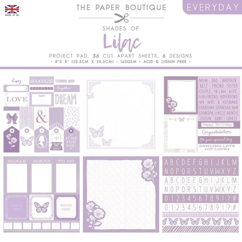 The Paper Boutique Everyday - Shades Of - Lilac 8 In X 8 In Project Pad