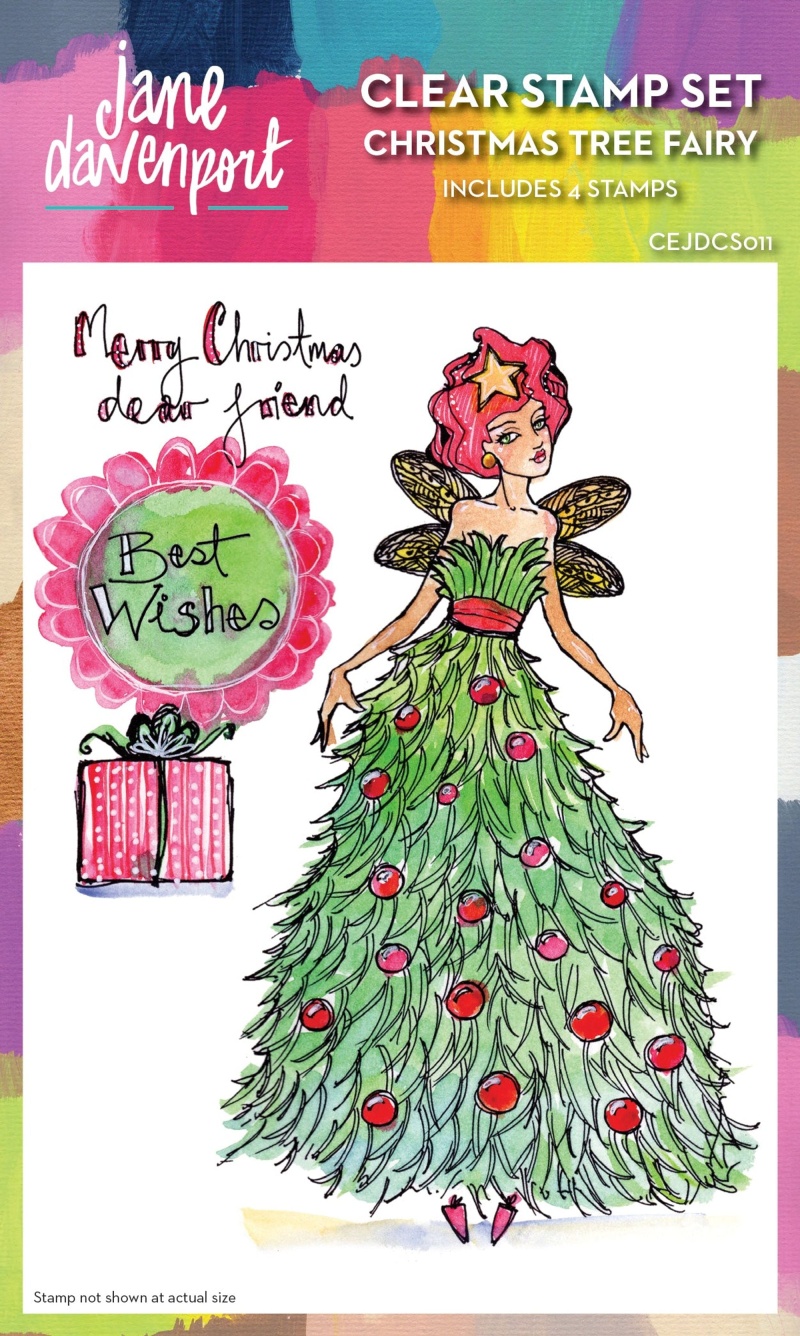 Creative Expressions Jane Davenport Christmas Tree Fairy 6 In X 4 In Clear Stamp Set