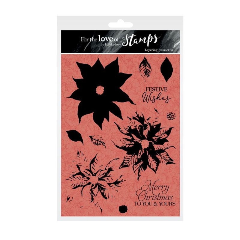 For The Love Of Stamps - Layering Poinsettia A5 Stamp Set