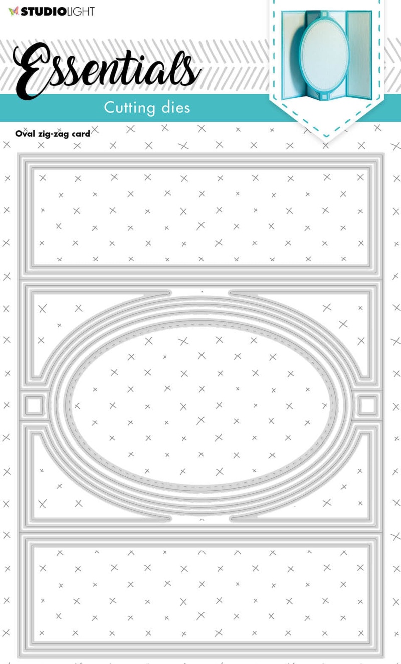 Sl Cutting Die Oval Zig Zag Card Essentials 145X200x1mm 17 Pc Nr.211