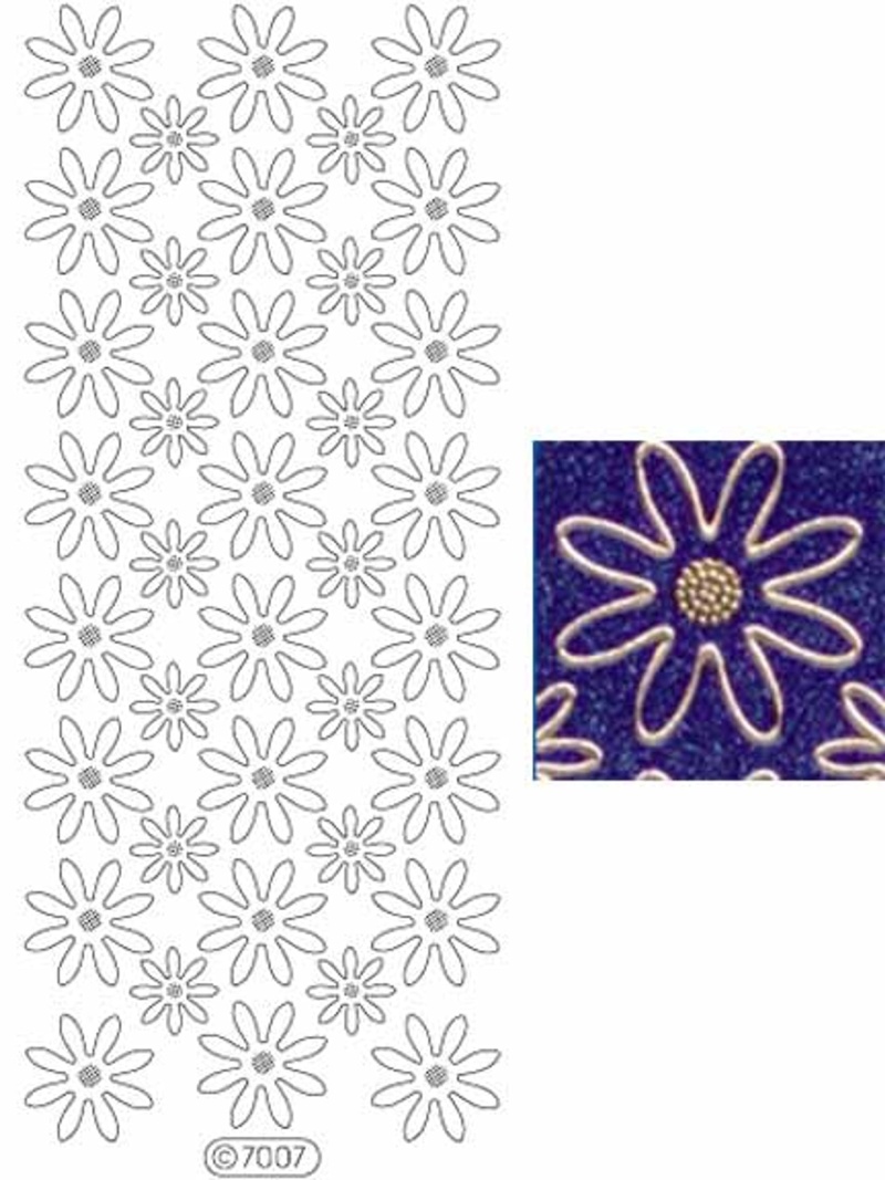 Deco Stickers - Daisies Holographic Gold