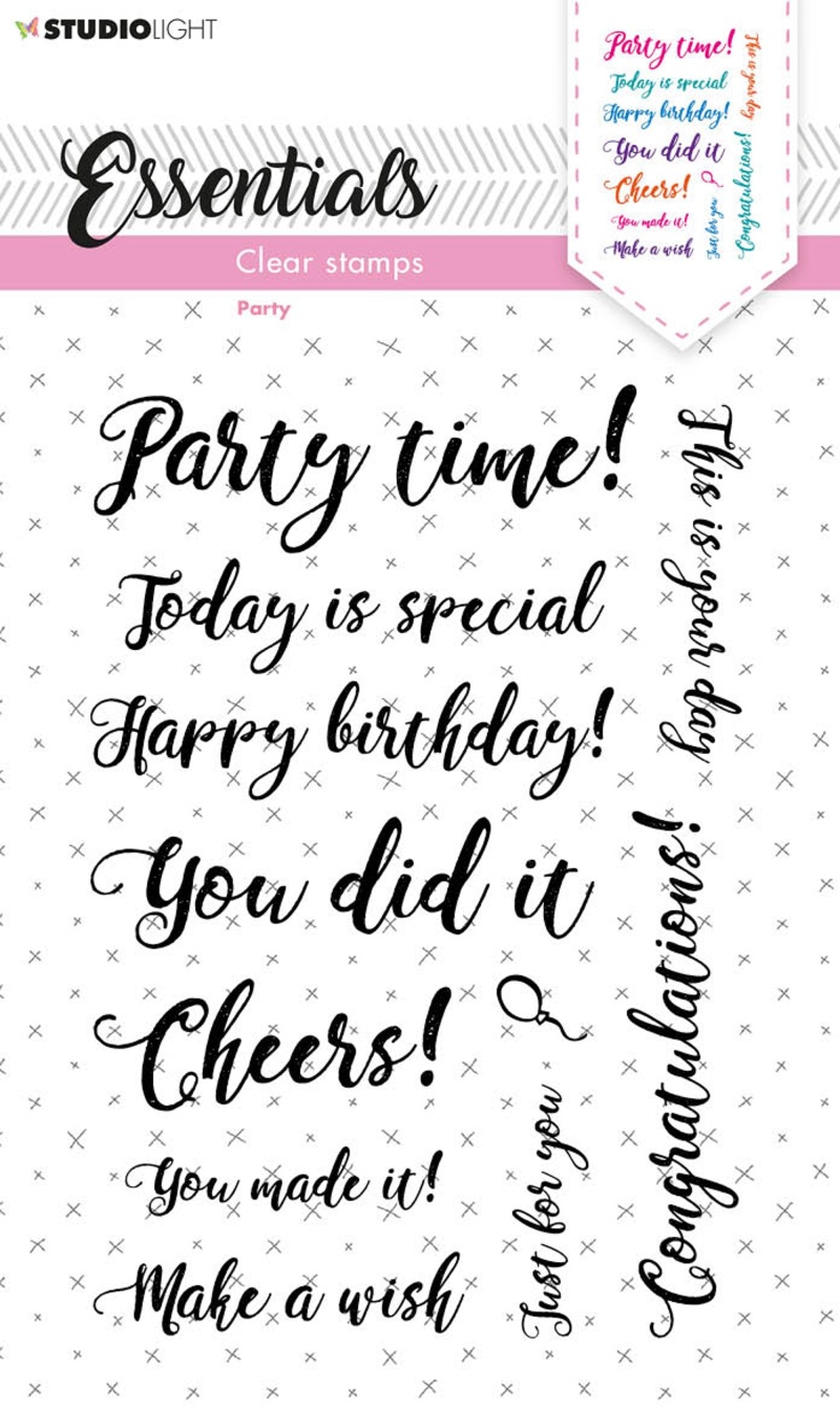 Sl Clear Stamp Sentiments/Wishes - Party Essentials 105X148x3mm 1 Pc Nr.177