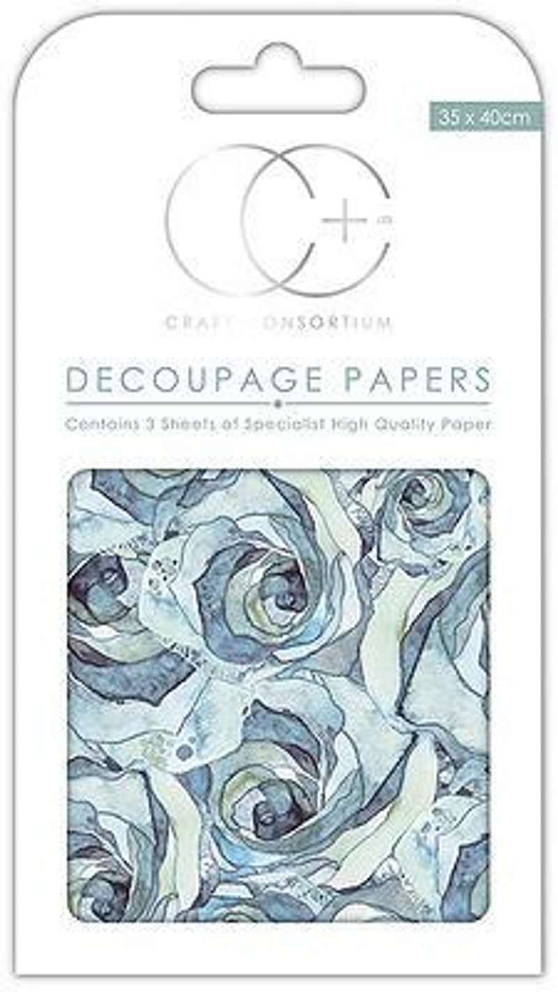 Blue Rose Med Decoupage Papers