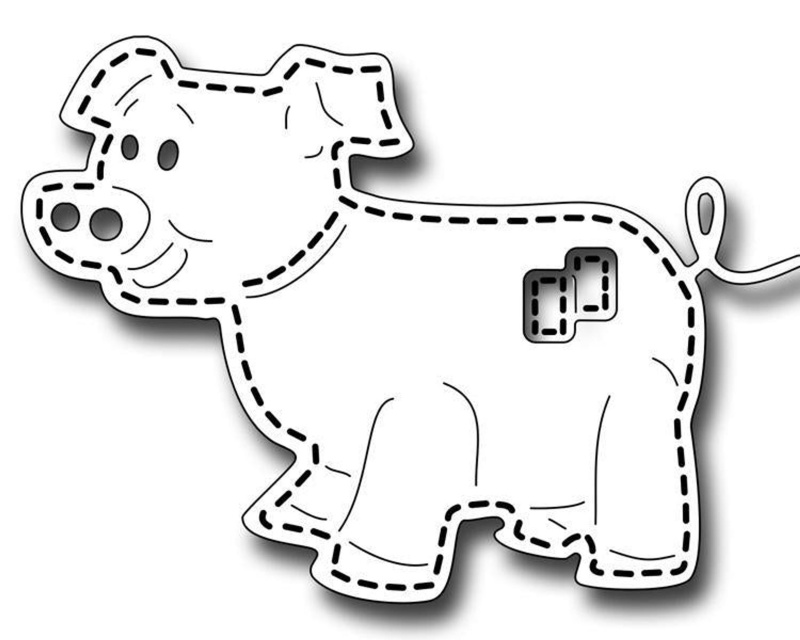 Frantic Stamper Precision Die - Stitched Pig