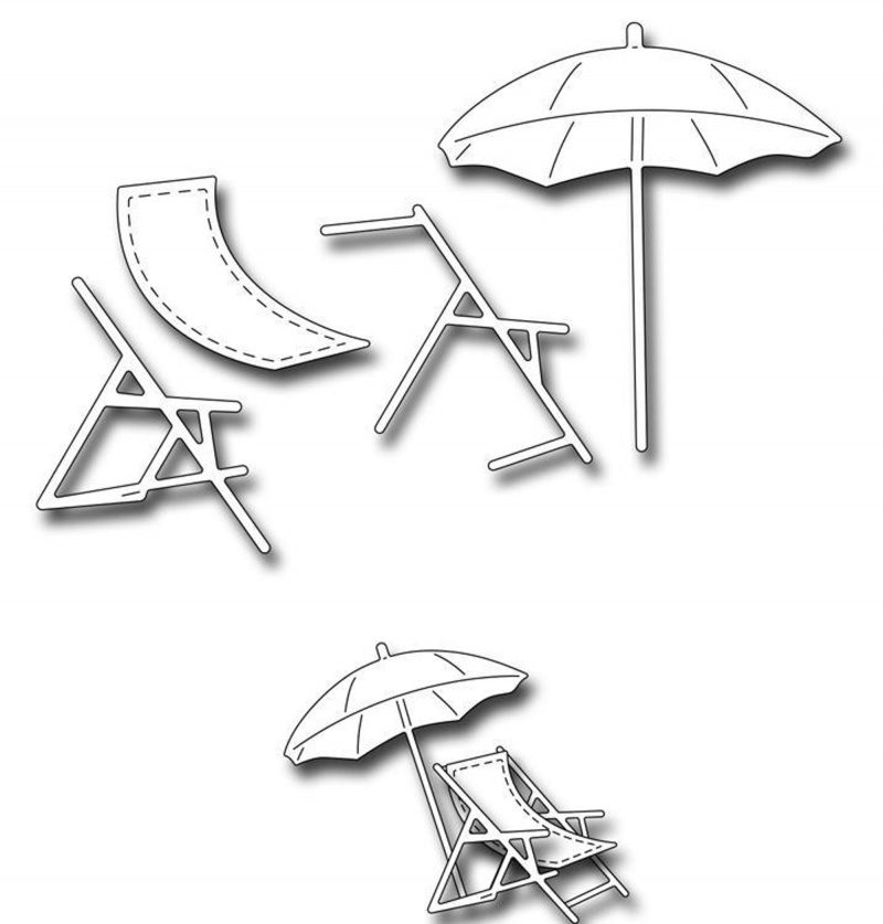 Frantic Stamper Precision Die - Beach Umbrella And Chair