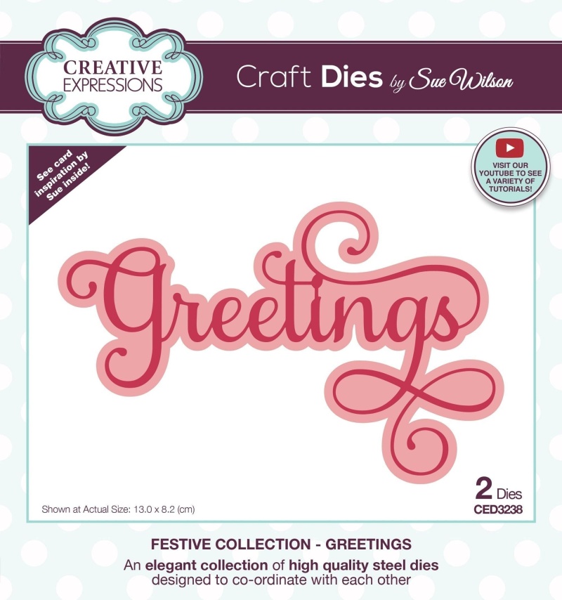 Creative Expressions Sue Wilson Festive Greetings Craft Die