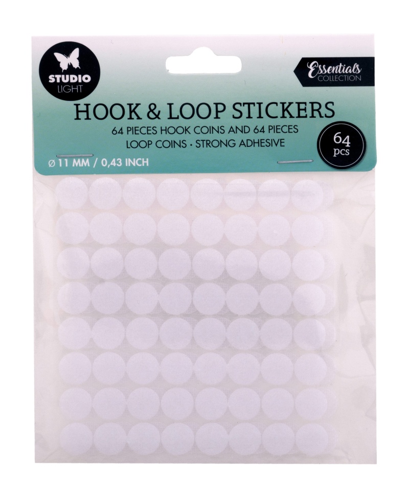 Sl Hook & Loop Stickers Round 11Mm Essential Tools 200X140x2mm 64 Pc Nr.01