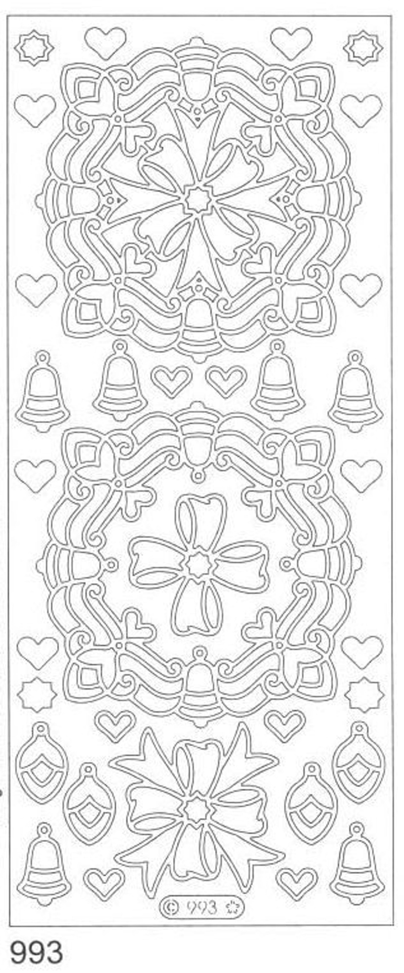 Deco Stickers - Bells & Bows Silver