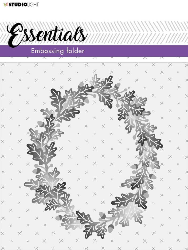 Sl 3D Embossing Folder Wreath Of Leaves Essentials 150X150mm Nr.04