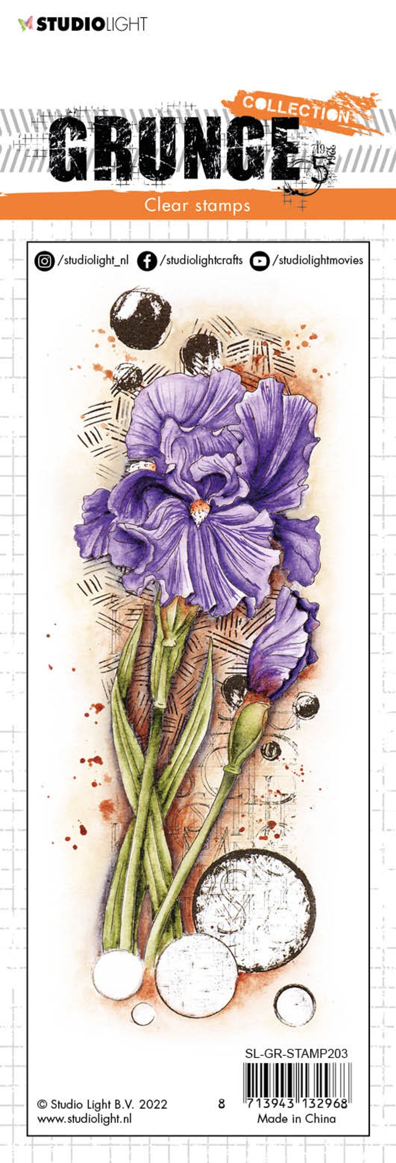 Sl Clear Stamp Iris Grunge Collection 210X74x3mm 1 Pc Nr.203