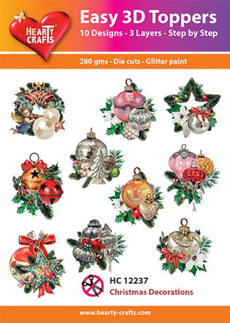 Hearty Crafts Easy 3D-Toppers Christmas Decorations