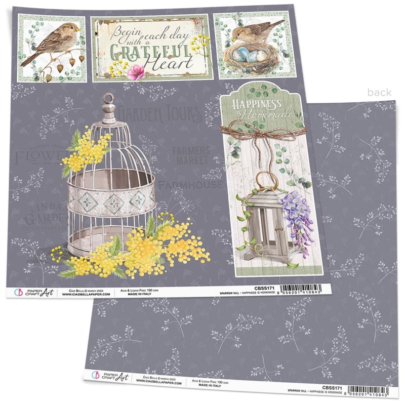Ciao Bella Happiness Is Homemade Paper Sheet 12X12 1 Sheet