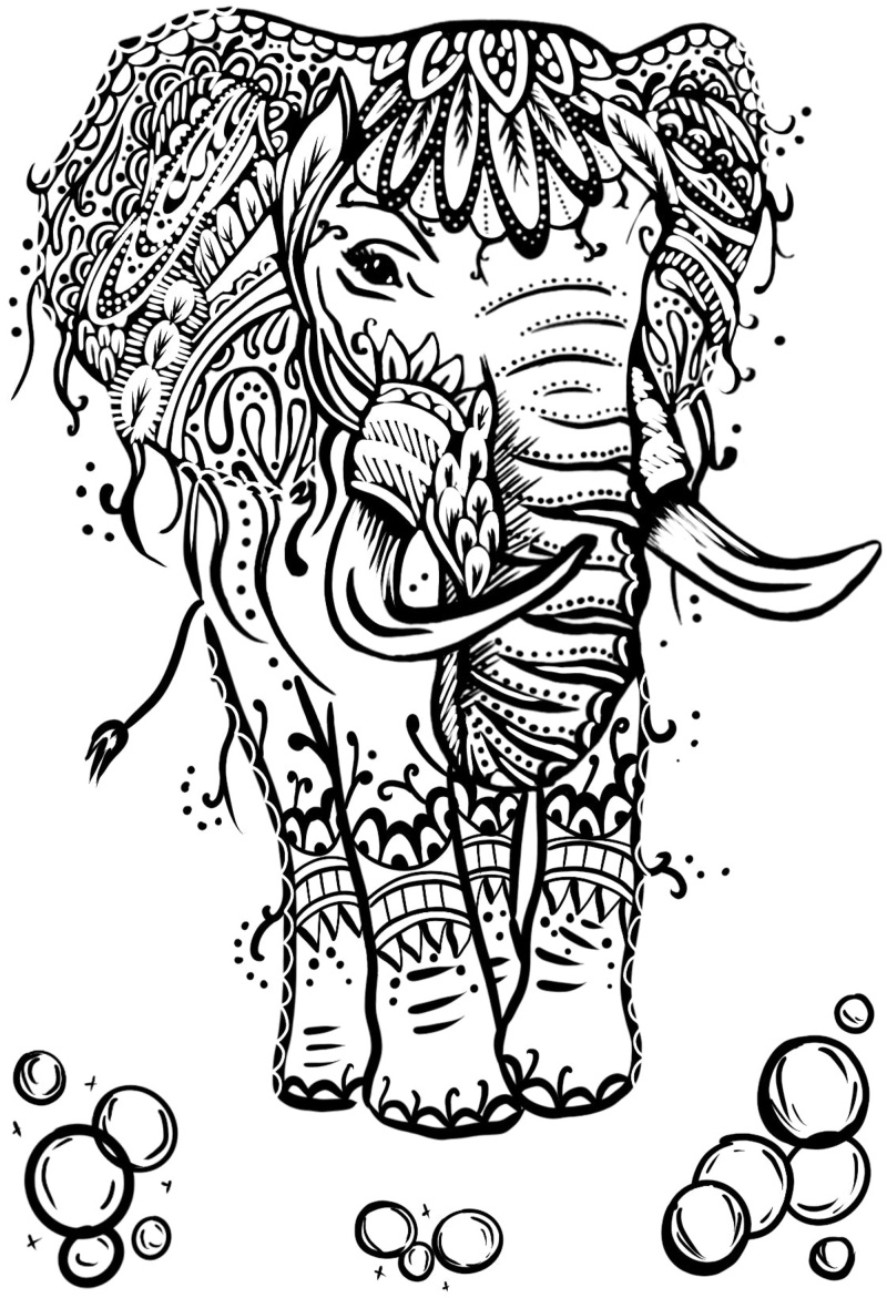 Creative Expressions Designer Boutique Doodle Elephant 6 In X 4 In Clear Stamp Set