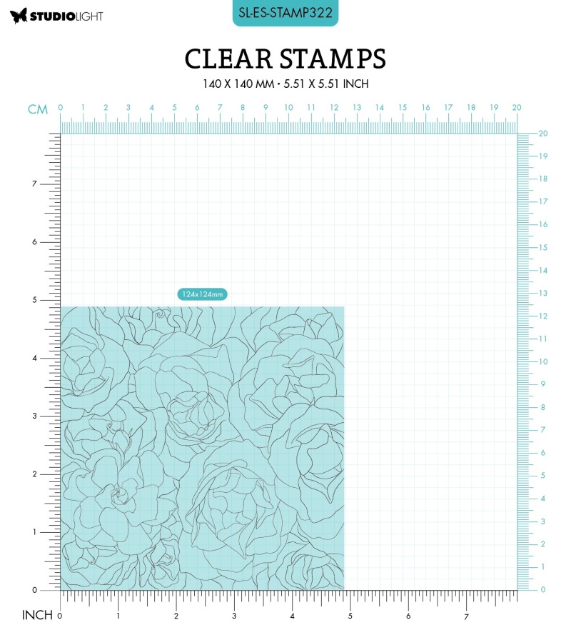 Sl Clear Stamp Rozes Background Essentials 140X140x3mm 1 Pc Nr.322