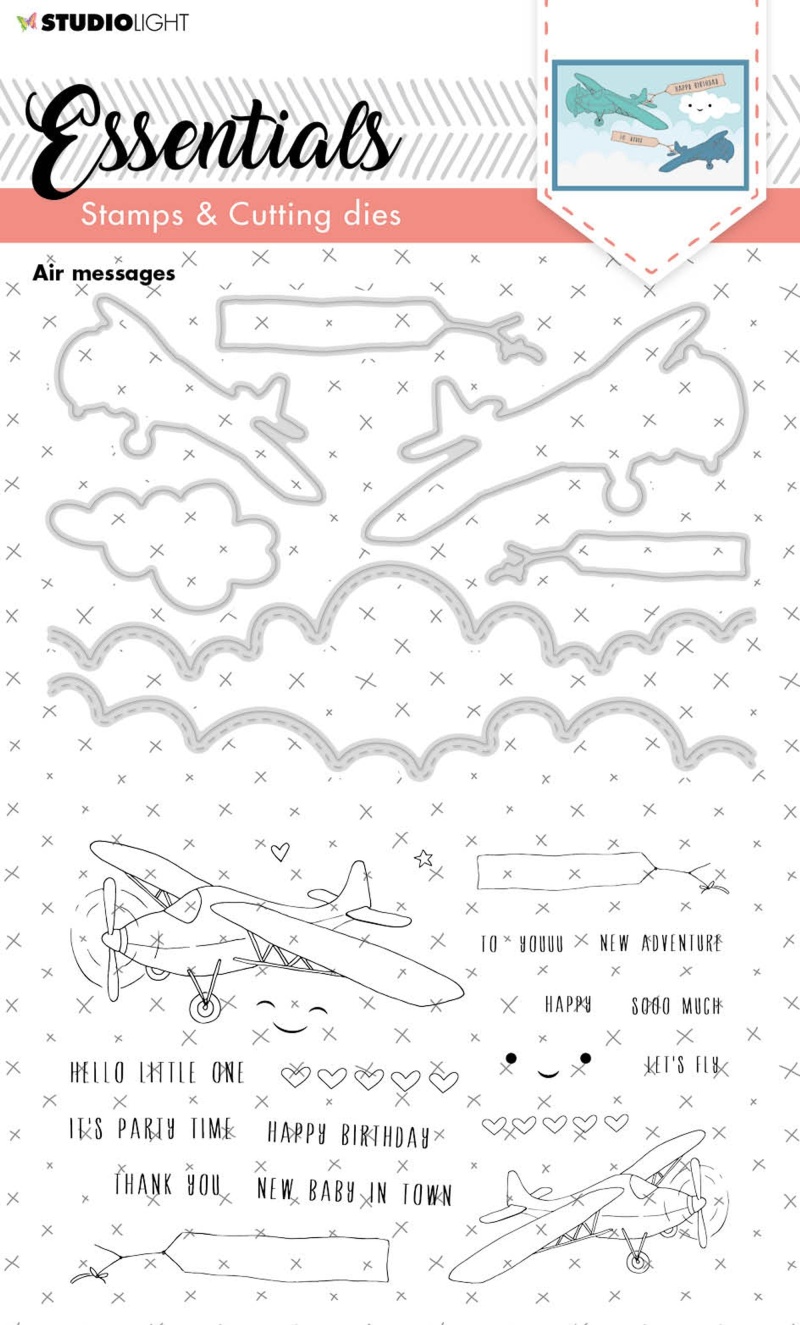 Sl Stamp & Cutting Die Air Messages Essentials 148X210x3mm 1 Pc Nr.25