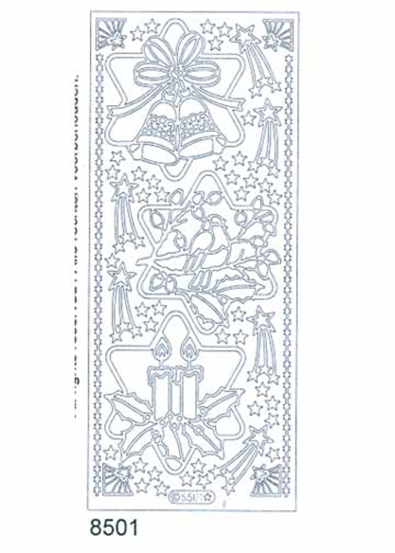 Deco Stickers - Christmas Stars With Pictures Silver