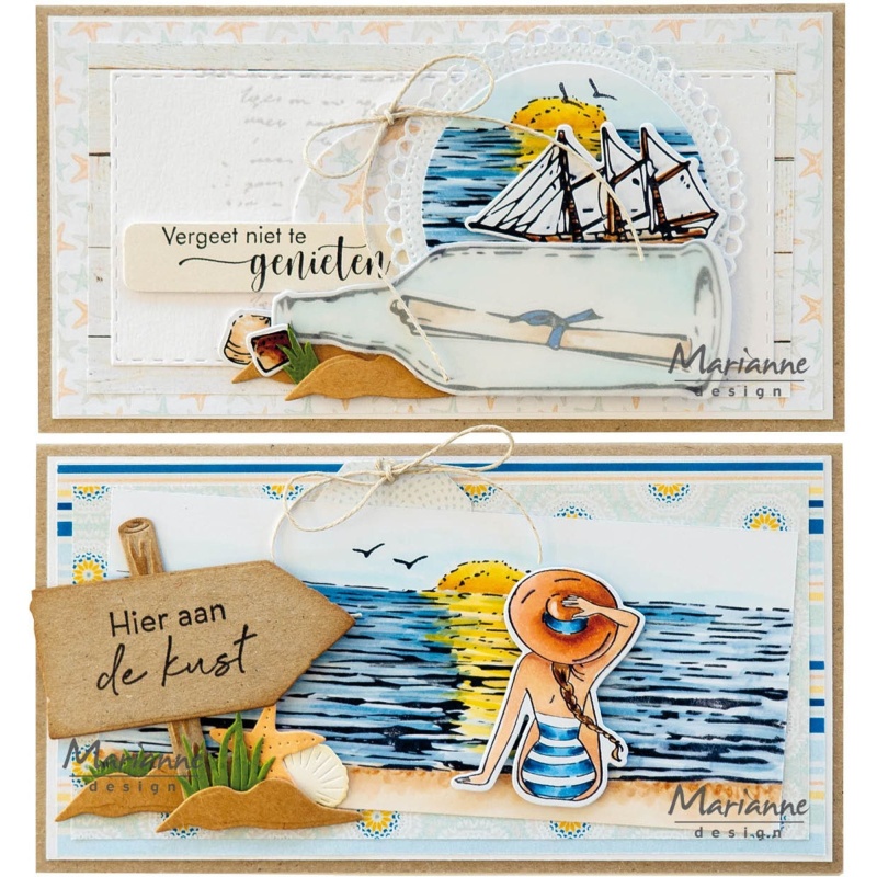 Marianne Design Clear Stamp & Die Set - Tiny's Message In A Bottle