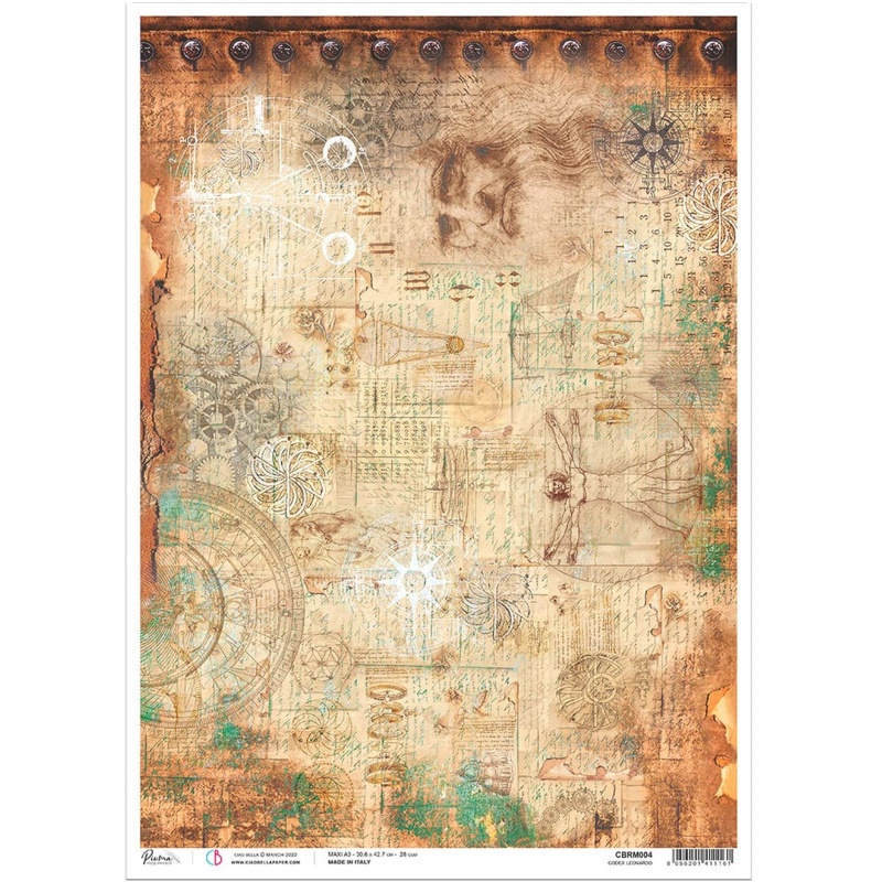 Ciao Bella Rice Paper A3 Codex Leonardo - 3 Sheets