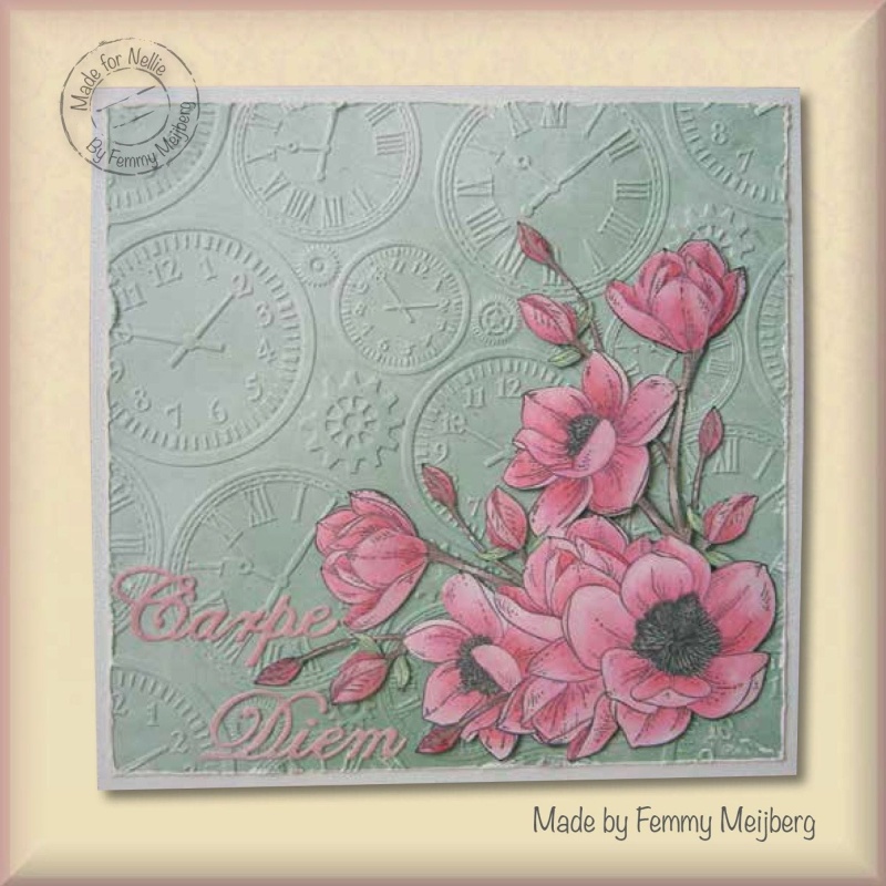 Nellie's Choice 3D Embossing Folder Time
