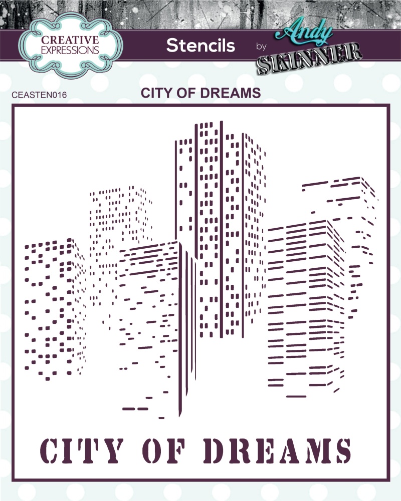 Creative Expressions Andy Skinner City Of Dreams 7 In X 7 In Stencil