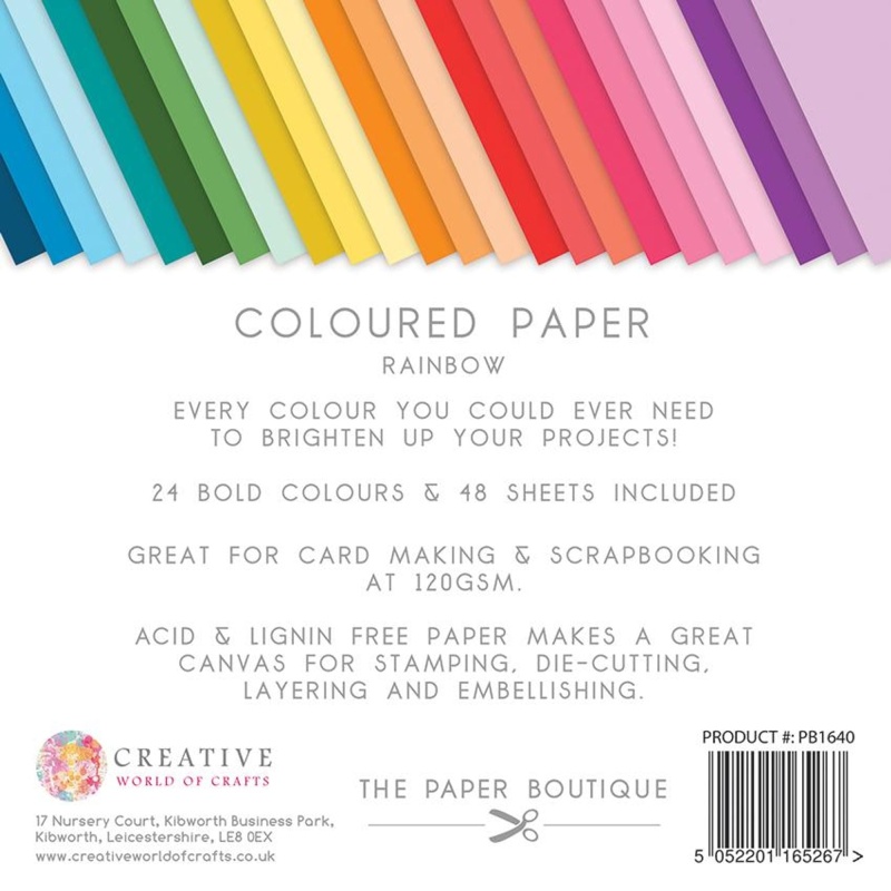 The Paper Boutique Everyday - Coloured Paper Packs - Rainbow 8 In X 8 In
