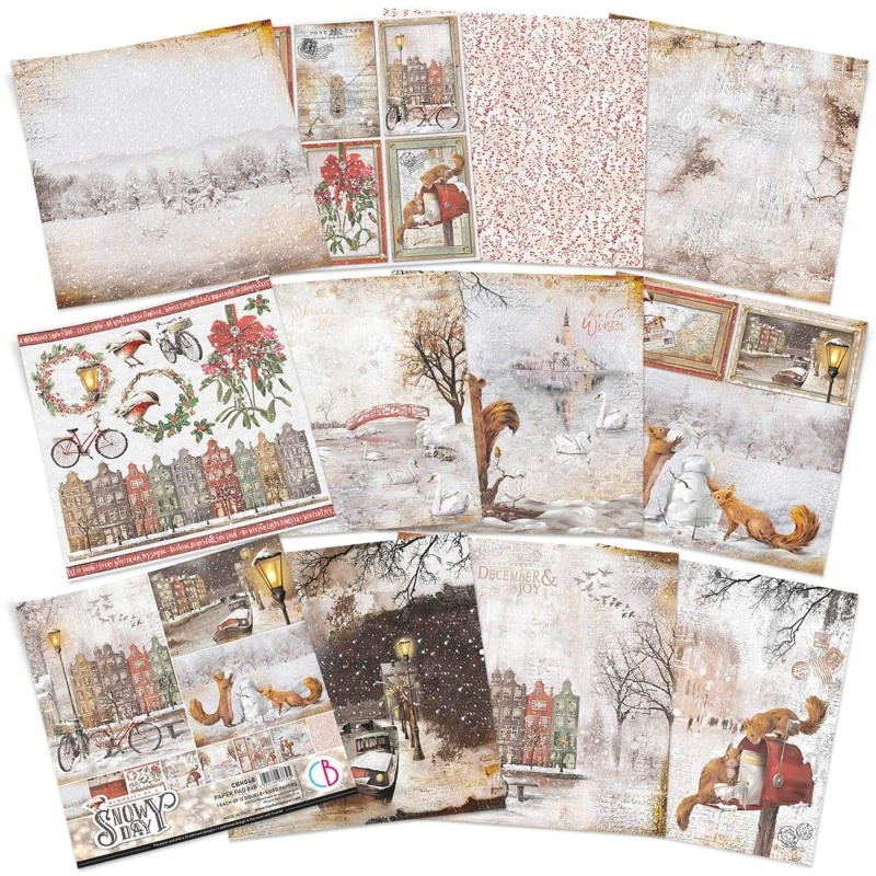 Ciao Bella Memories Of A Snowy Day Paper Pad 8"X8" 12/Pkg