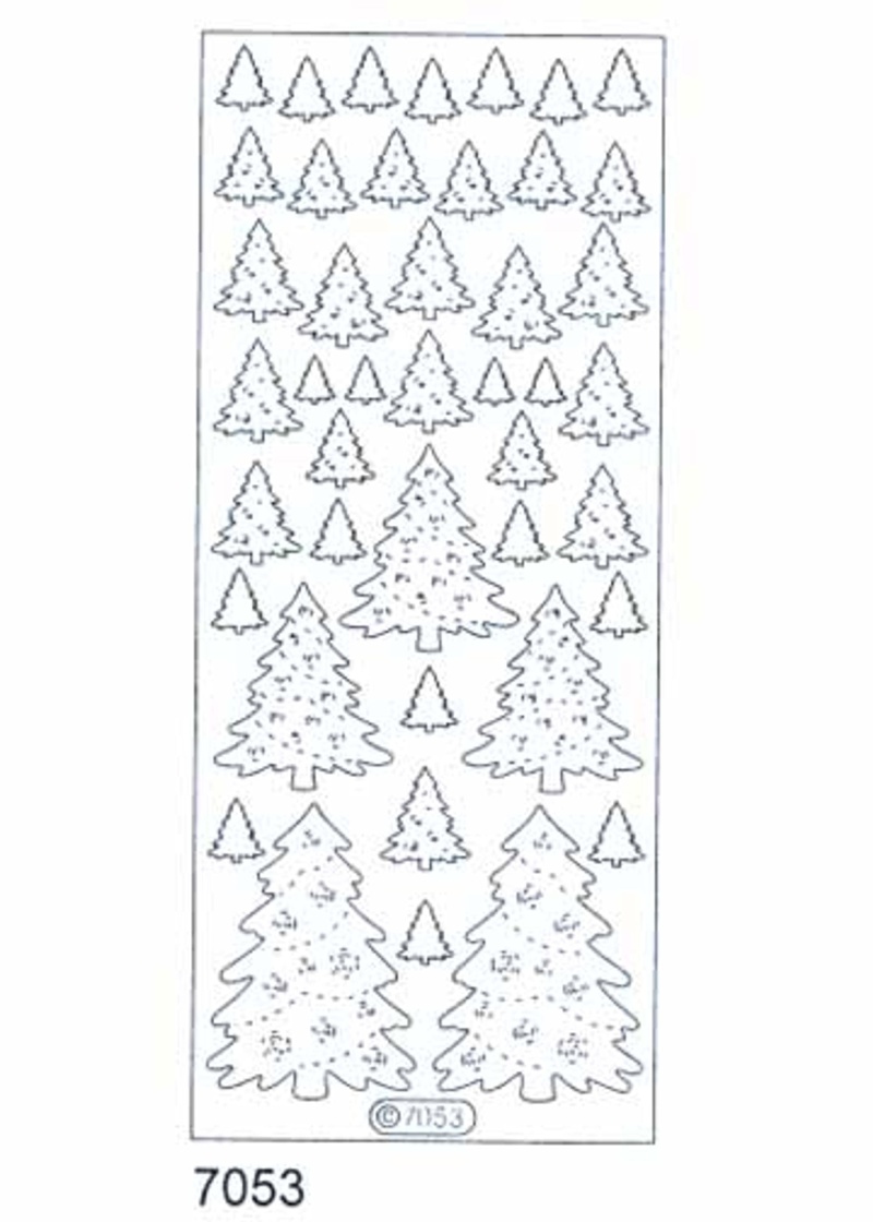 Deco Stickers - Christmas Trees Transparent Glitter Gold