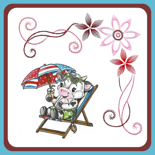 Sweeping Flower Corner Embroidery Pattern - Karin's Creations