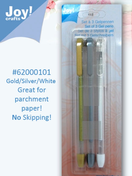 Colored Gel Pen - White, Gold And Silver