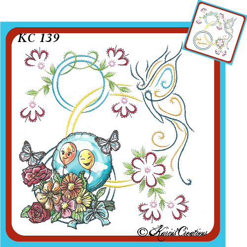 Kc Embroidery Pattern - Butterfly Flourish And Ring