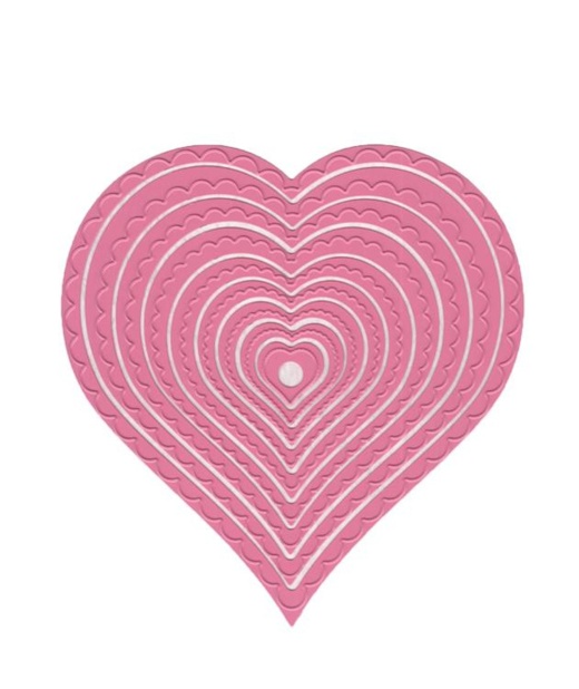 Multi Frame Die - Wavy Heart (9 Pcs)