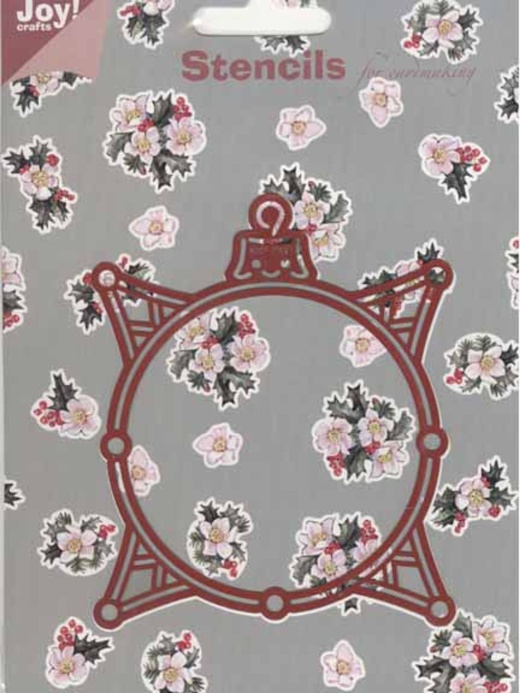 Joy! Crafts Stencil Round Christmas Ornament