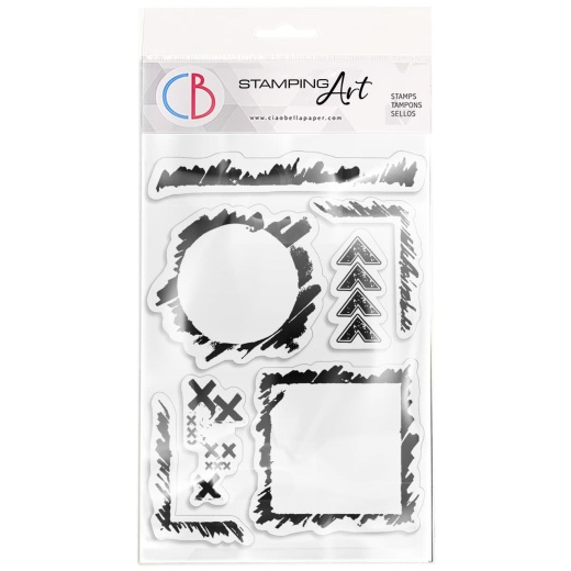 Ciao Bella Clear Stamp Set 4"X6" Grunge Frames And Borders
