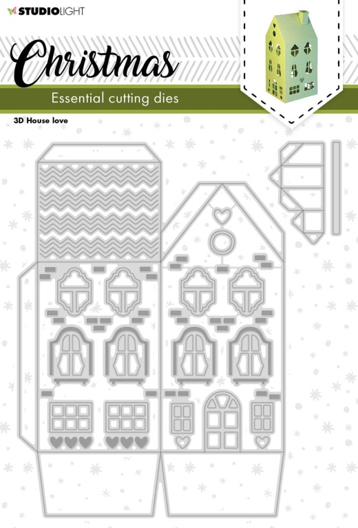 SL Cutting Dies Christmas 3D House Love Essentials - New Products