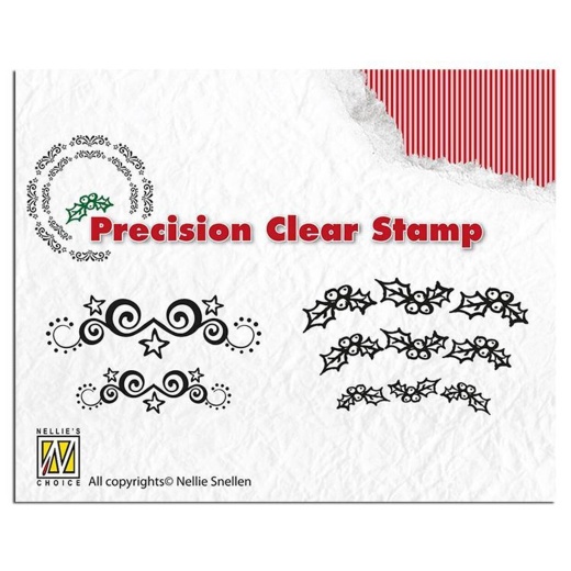 Precision Stamps - Christmas - Starswirls-Holly | Nellie's Choice