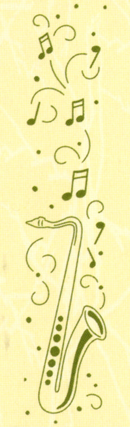 Border Embossing Folder Saxophone 1" X 6"
