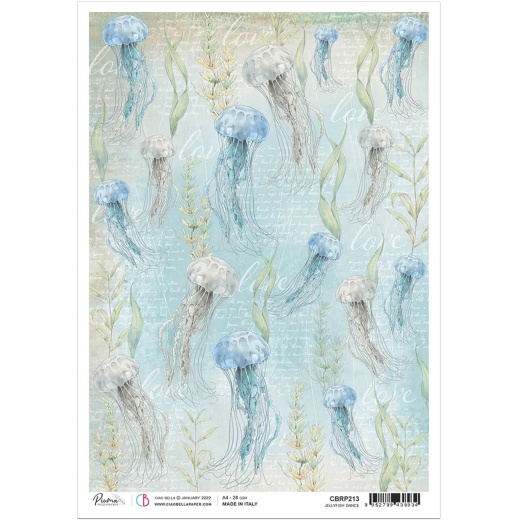 Ciao Bella Rice Paper A4 Jellyfish Dance - Romantic Craft Paper for Unforgettable Projects