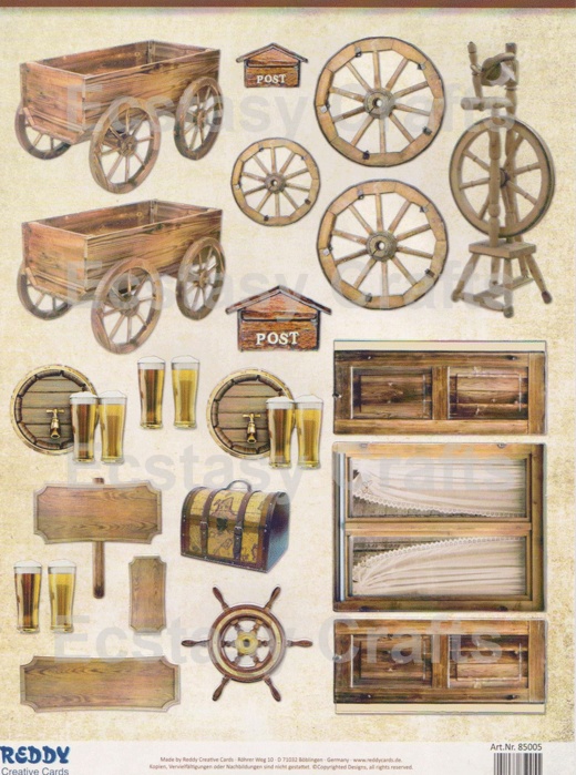 Pre Cut Sheets - Masculine - Wagon And Beer, Trunk