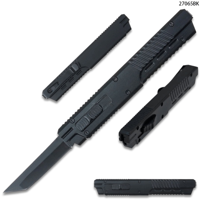 Legends Micro Otf Tanto Blade Knife Black Handle Out The Front Switch