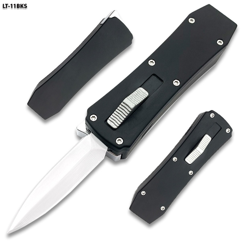 Butane Lighter OTF Knife, Spear Point, Double Edged