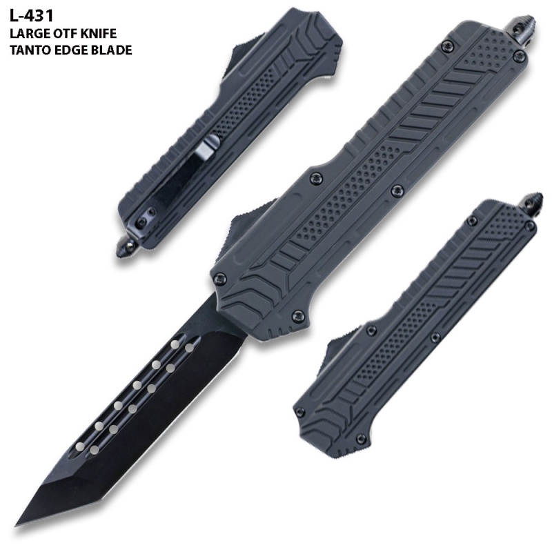 Midnight Ops Military Otf Dual Action Automatic Knife Black Tanto Blade