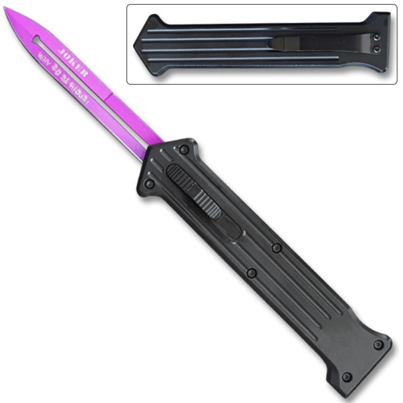 The Joker Purple Single-Edge OTF Knife