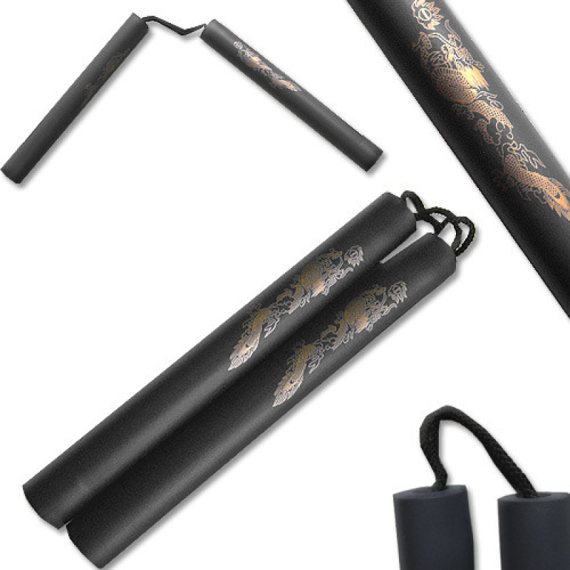 Foam Numchuck Black Dragon Graphic