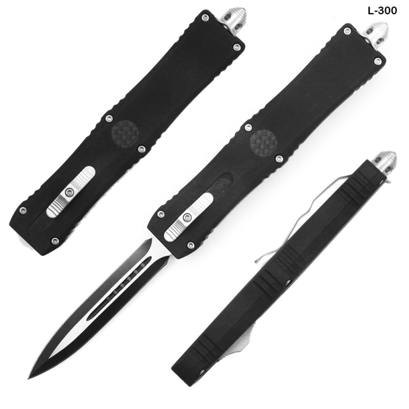 Templar Slim Otf Knife Out The Front Tactical Spear Edge Black Handle