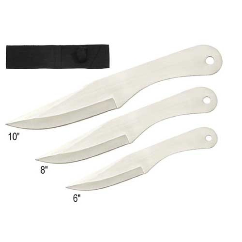 Jack Ripper Trifecta Knives Set 3Pcs Throwers Silver Finish Extremely Sharp