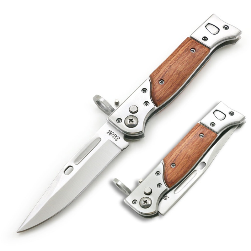 10.5" World War Ii Bayonet Auto Knife Push Button Drop Point Blade W/Pocket Clip